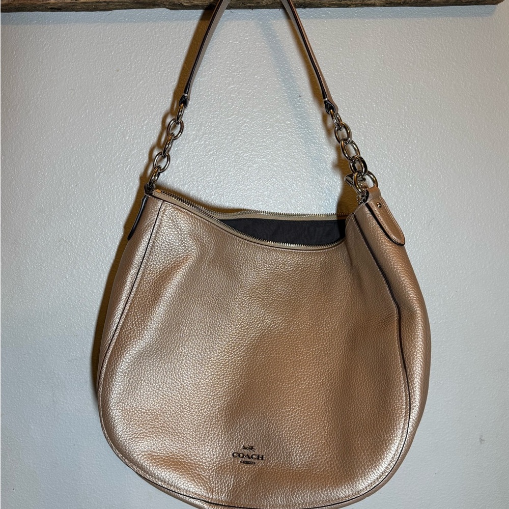 Coach Metallic Tan Hobo Bag